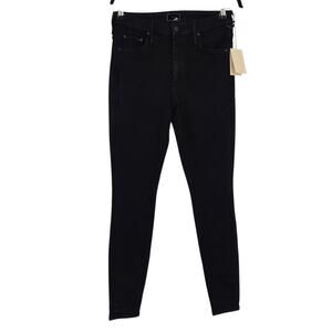 NWT Mother Nighty Night Black High Waisted Looker Stretch Skinny Jeans Size 29